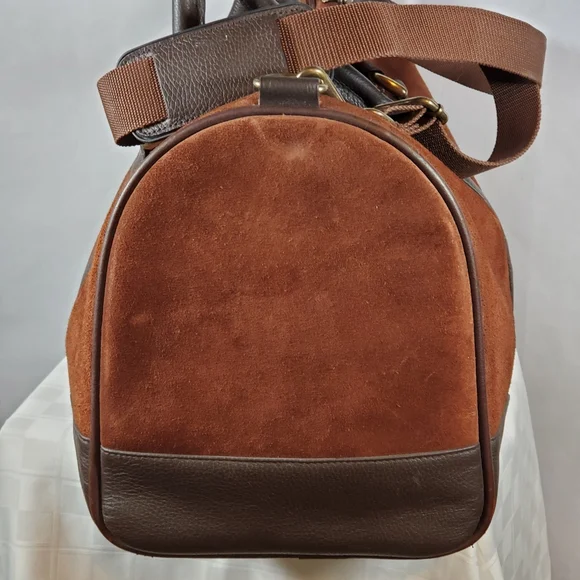 Marlboro Large Suede Leather Duffle Bag - Picture 3 of 7
